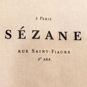Sezane 100% cotton drawstring bag, Cream, New